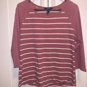 Forever 21 Striped Baseball Tee